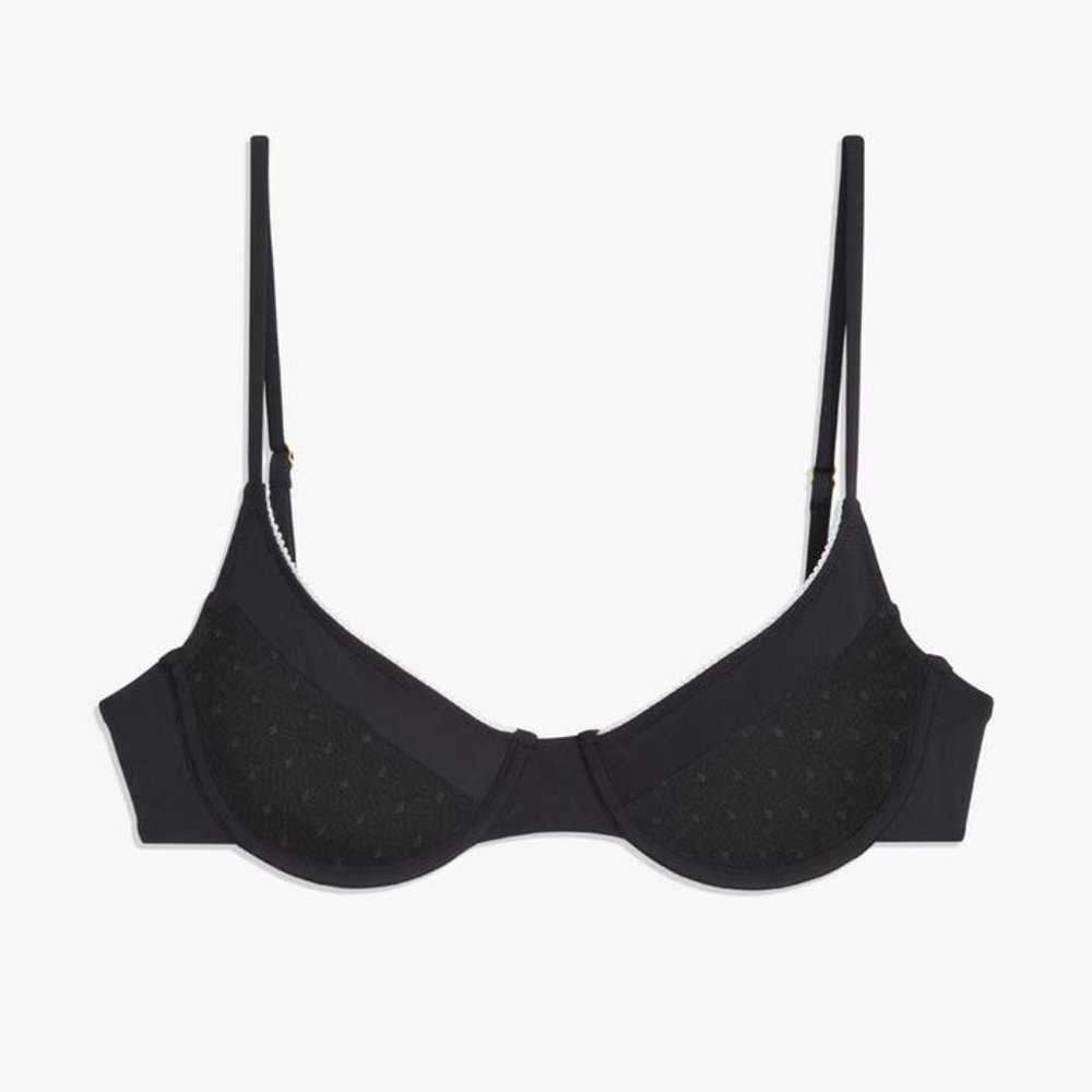 NWT - WeWoreWhat, VINTAGE DEMI SWISS DOT BIKINI TOP Size XS